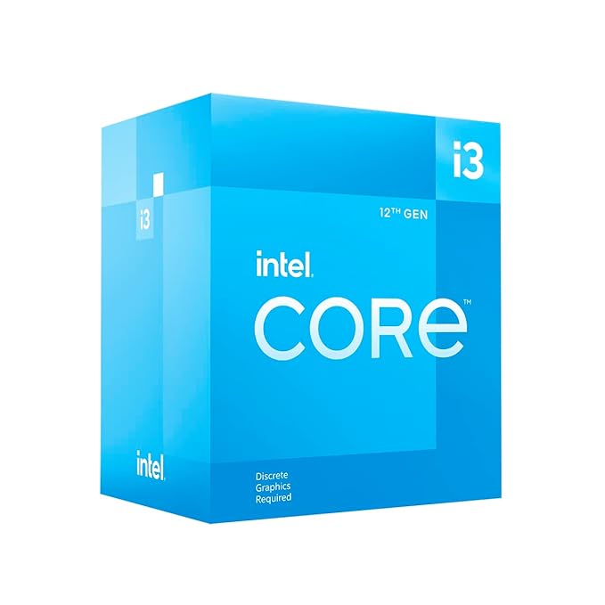 Intel Core i3 12100F 12th Gen Generation Desktop PC Processor CPU with 12MB Cache and up to 4.30 GHz Clock Speed 3 Years Warranty with Fan LGA 1700 Socket